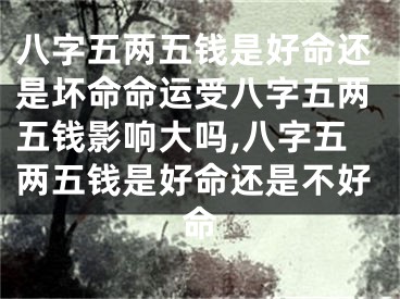 八字五两五钱是好命还是坏命命运受八字五两五钱影响大吗,八字五两五钱是好命还是不好命