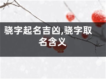 骁字起名吉凶,骁字取名含义