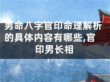 男命八字官印命理解析的具体内容有哪些,官印男长相