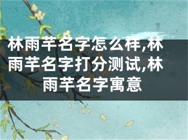 林雨芊名字怎么样,林雨芊名字打分测试,林雨芊名字寓意