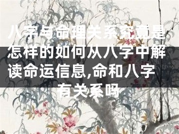 八字与命理关系究竟是怎样的如何从八字中解读命运信息,命和八字有关系吗