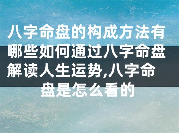 八字命盘的构成方法有哪些如何通过八字命盘解读人生运势,八字命盘是怎么看的