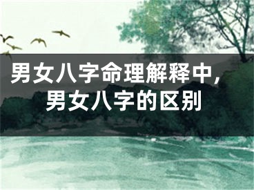 男女八字命理解释中,男女八字的区别