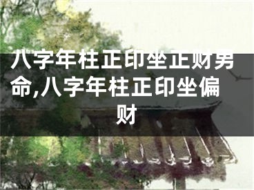 八字年柱正印坐正财男命,八字年柱正印坐偏财