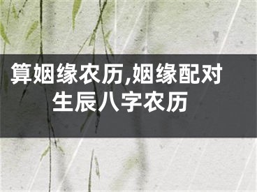 算姻缘农历,姻缘配对 生辰八字农历