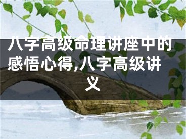 八字高级命理讲座中的感悟心得,八字高级讲义