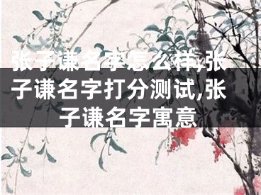 张子谦名字怎么样,张子谦名字打分测试,张子谦名字寓意
