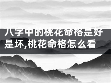 八字中的桃花命格是好是坏,桃花命格怎么看
