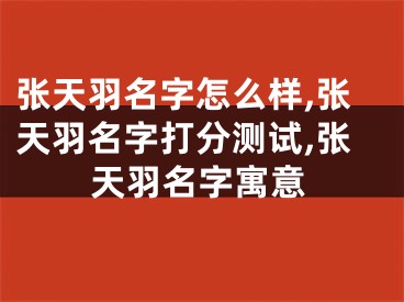 张天羽名字怎么样,张天羽名字打分测试,张天羽名字寓意