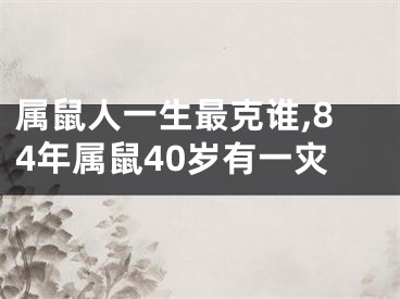属鼠人一生最克谁,84年属鼠40岁有一灾