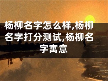 杨柳名字怎么样,杨柳名字打分测试,杨柳名字寓意
