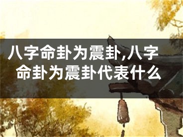 八字命卦为震卦,八字命卦为震卦代表什么