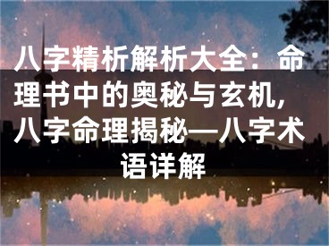 八字精析解析大全：命理书中的奥秘与玄机,八字命理揭秘—八字术语详解