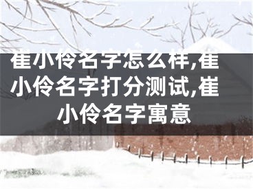 崔小伶名字怎么样,崔小伶名字打分测试,崔小伶名字寓意