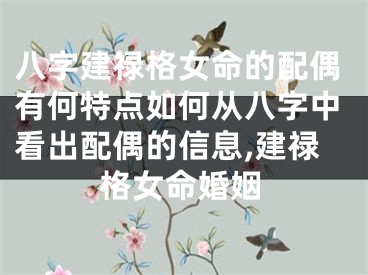八字建禄格女命的配偶有何特点如何从八字中看出配偶的信息,建禄格女命婚姻