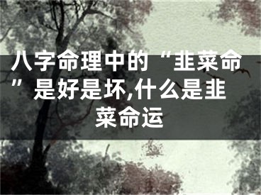 八字命理中的“韭菜命”是好是坏,什么是韭菜命运