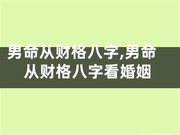 男命从财格八字,男命从财格八字看婚姻