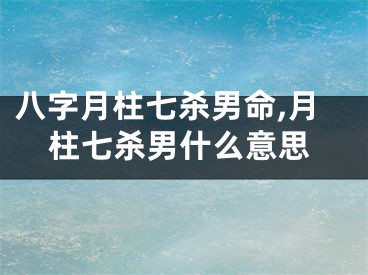 八字月柱七杀男命,月柱七杀男什么意思