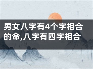男女八字有4个字相合的命,八字有四字相合