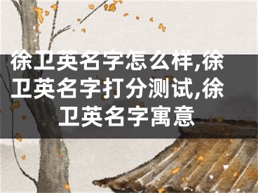 徐卫英名字怎么样,徐卫英名字打分测试,徐卫英名字寓意