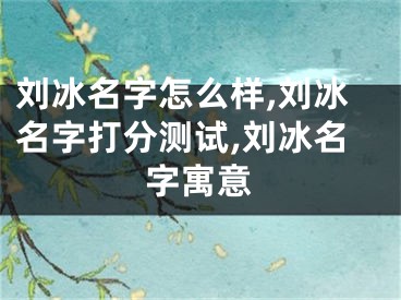 刘冰名字怎么样,刘冰名字打分测试,刘冰名字寓意