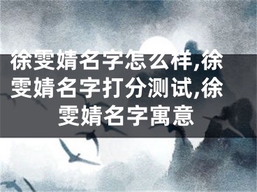 徐雯婧名字怎么样,徐雯婧名字打分测试,徐雯婧名字寓意