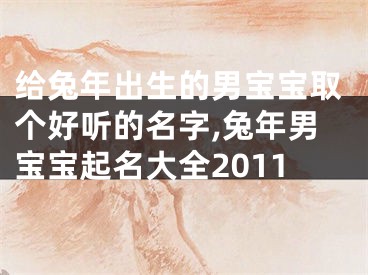 给兔年出生的男宝宝取个好听的名字,兔年男宝宝起名大全2011