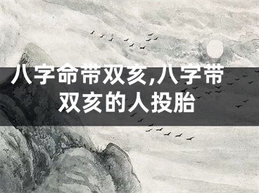 八字命带双亥,八字带双亥的人投胎