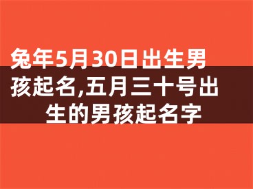 兔年5月30日出生男孩起名,五月三十号出生的男孩起名字