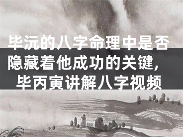 毕沅的八字命理中是否隐藏着他成功的关键,毕丙寅讲解八字视频
