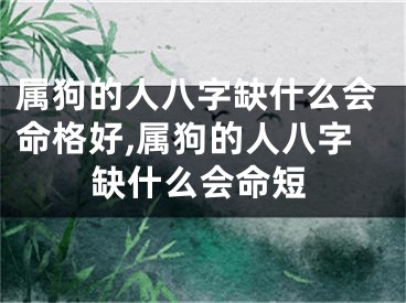 属狗的人八字缺什么会命格好,属狗的人八字缺什么会命短