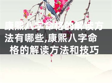 康熙八字命格的解读方法有哪些,康熙八字命格的解读方法和技巧
