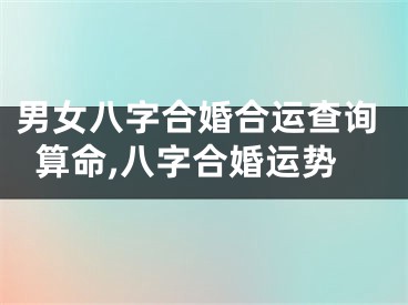 男女八字合婚合运查询算命,八字合婚运势