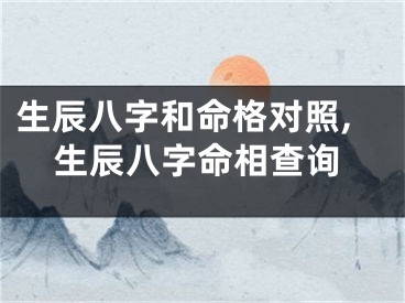 生辰八字和命格对照,生辰八字命相查询