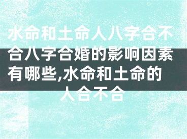 水命和土命人八字合不合八字合婚的影响因素有哪些,水命和土命的人合不合