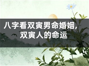八字看双寅男命婚姻,双寅人的命运