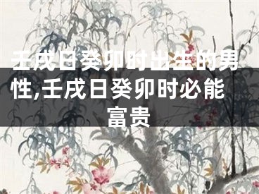 壬戌日癸卯时出生的男性,壬戌日癸卯时必能富贵