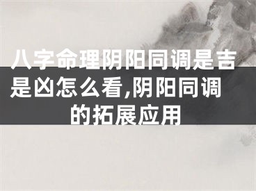 八字命理阴阳同调是吉是凶怎么看,阴阳同调的拓展应用