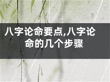 八字论命要点,八字论命的几个步骤