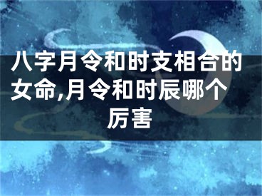 八字月令和时支相合的女命,月令和时辰哪个厉害