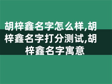 胡梓鑫名字怎么样,胡梓鑫名字打分测试,胡梓鑫名字寓意
