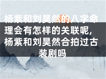 杨紫和刘昊然的八字命理会有怎样的关联呢,杨紫和刘昊然合拍过古装剧吗
