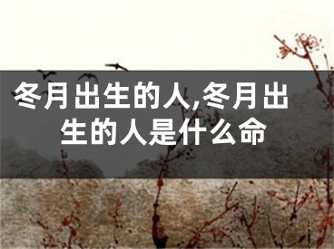 冬月出生的人,冬月出生的人是什么命
