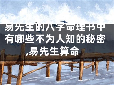 易先生的八字命理书中有哪些不为人知的秘密,易先生算命