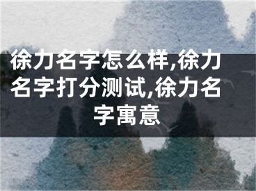徐力名字怎么样,徐力名字打分测试,徐力名字寓意