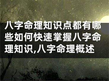 八字命理知识点都有哪些如何快速掌握八字命理知识,八字命理概述
