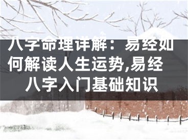 八字命理详解：易经如何解读人生运势,易经八字入门基础知识