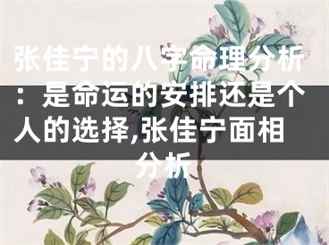 张佳宁的八字命理分析：是命运的安排还是个人的选择,张佳宁面相分析
