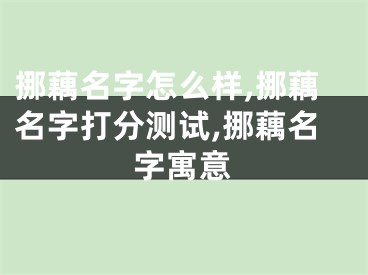 挪藕名字怎么样,挪藕名字打分测试,挪藕名字寓意