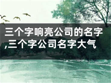 三个字响亮公司的名字,三个字公司名字大气